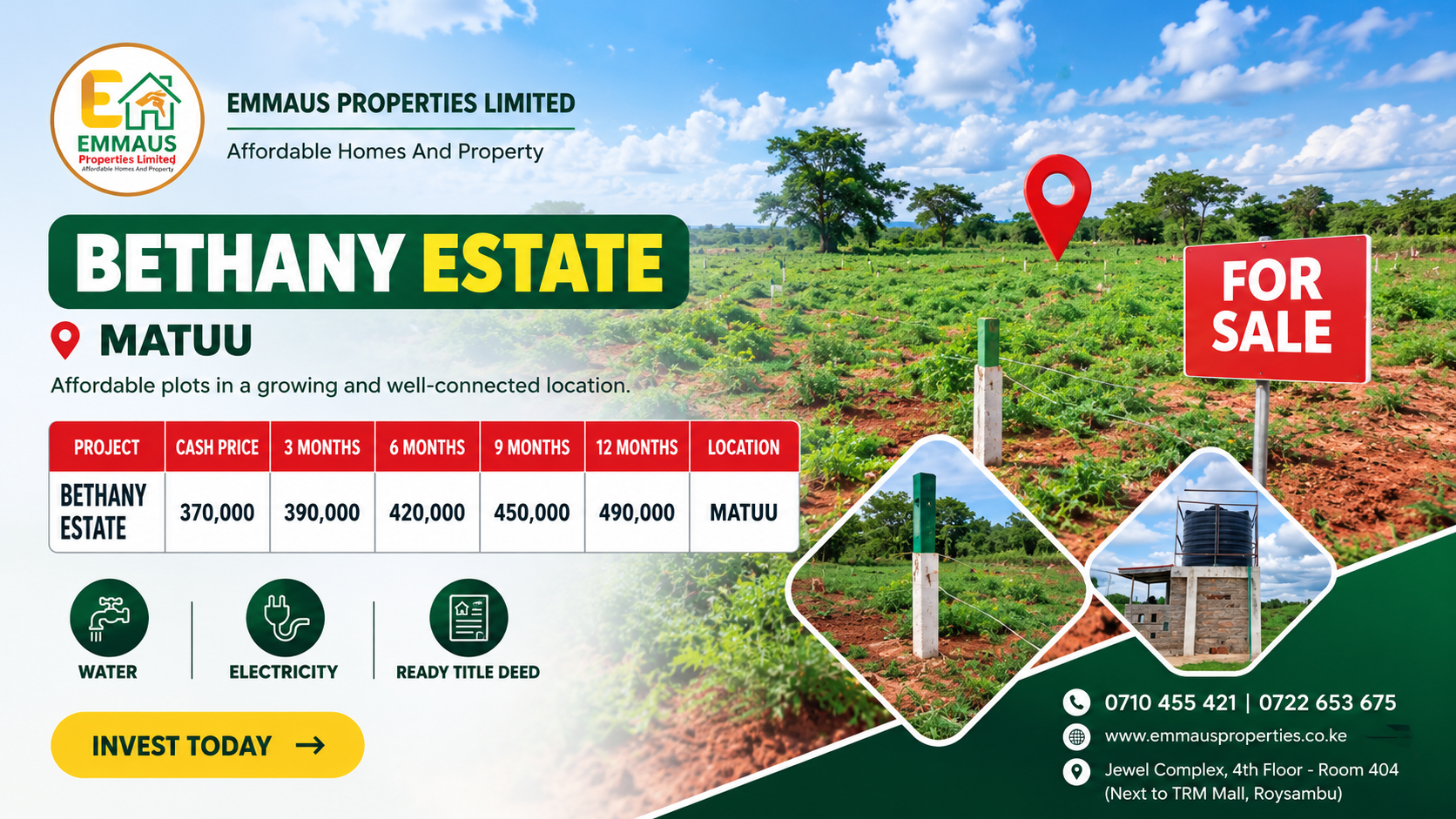 Emmaus Properties land and plots